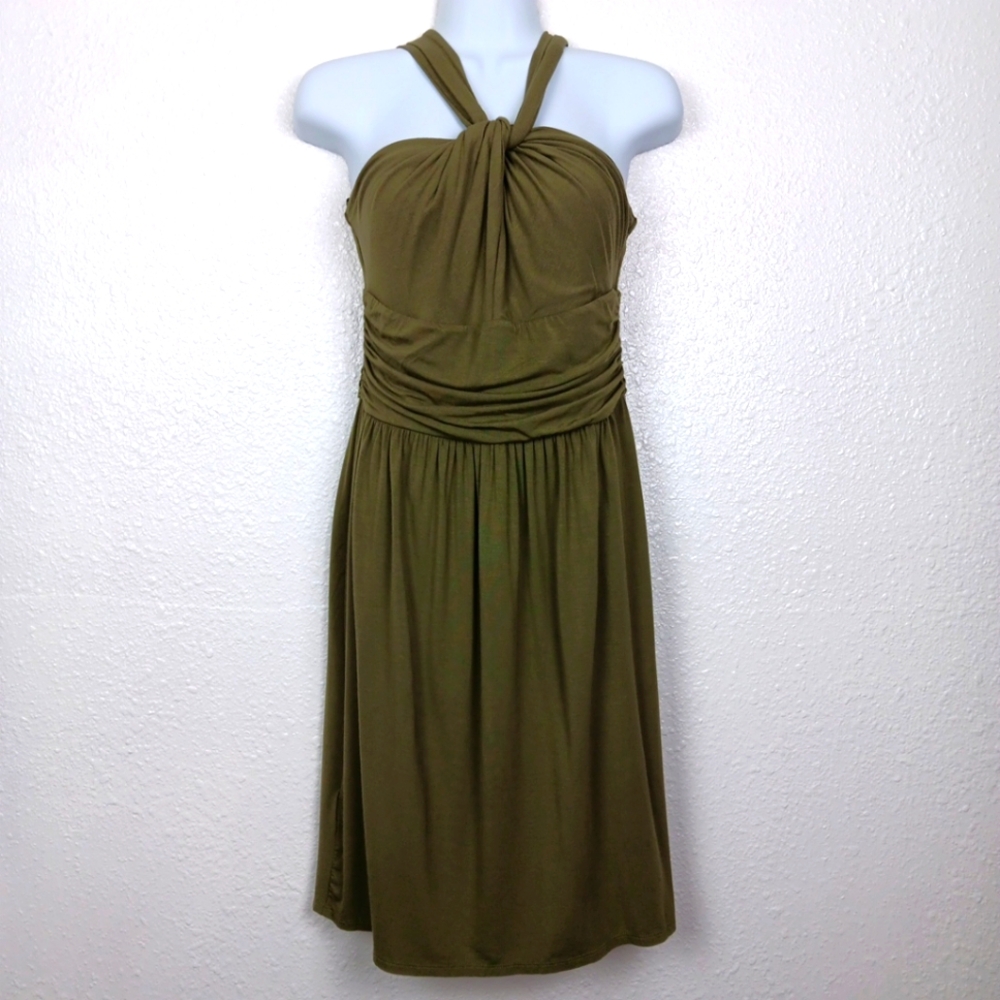 LOFT Dress Green Strappy Knot Sleeveless Lightweight Stretch Size Small NWT